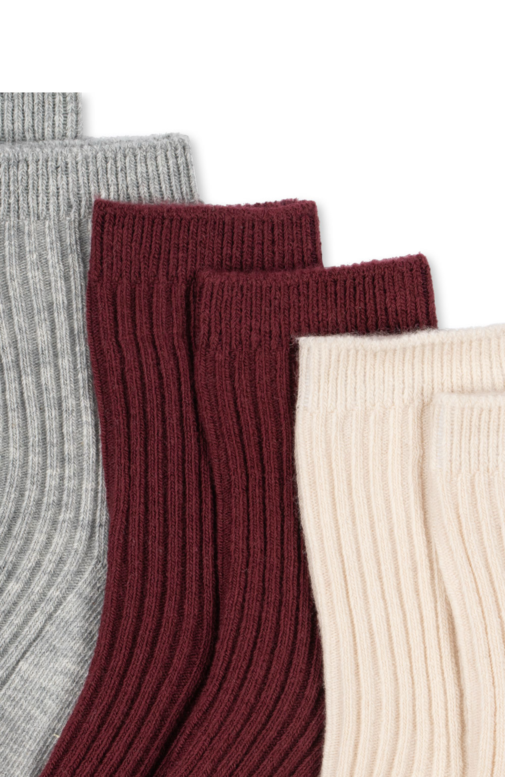 3pk Rib Socks - Red Mix