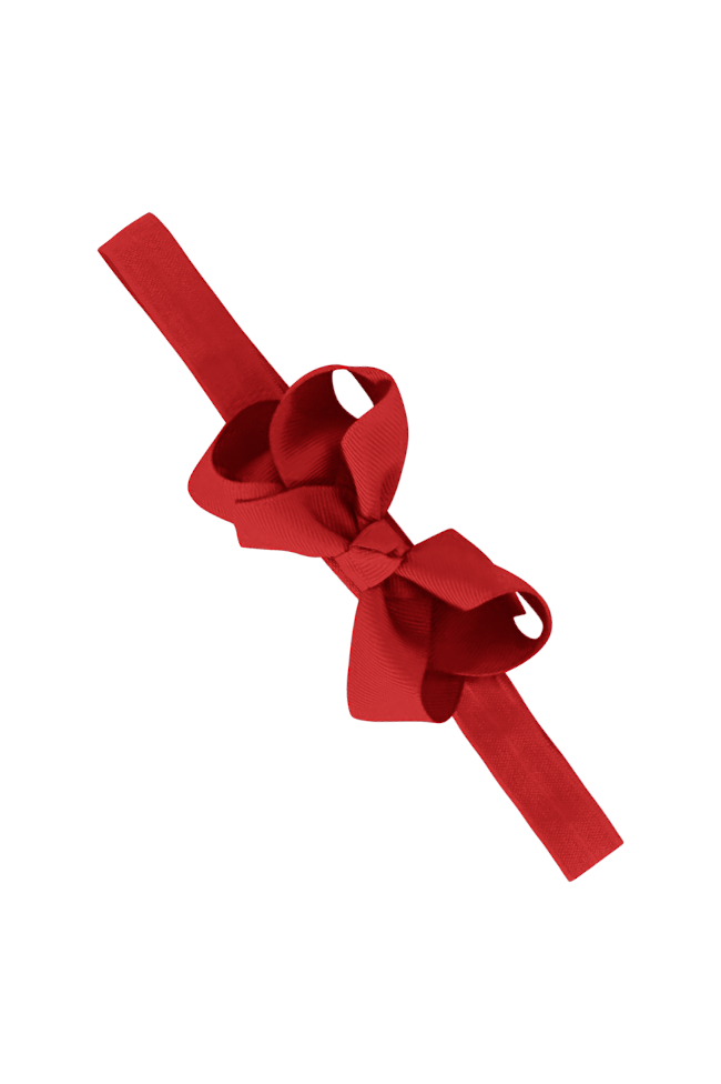 Elastic Bow Hairband - Scarlet Red