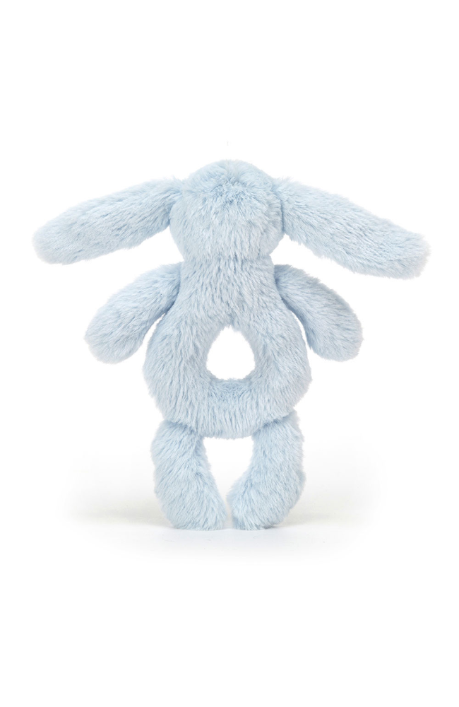 Bashful Bunny Ring Rattle - Blue