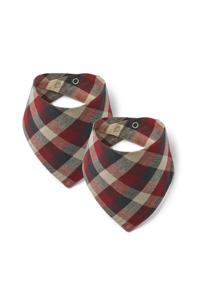 Bib Eden 2pk - Red Blue Check
