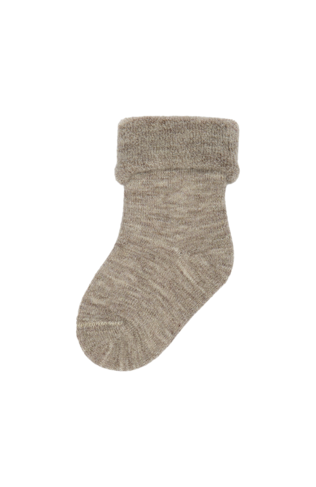 Minipop Wool Baby Sock - Brown Melange