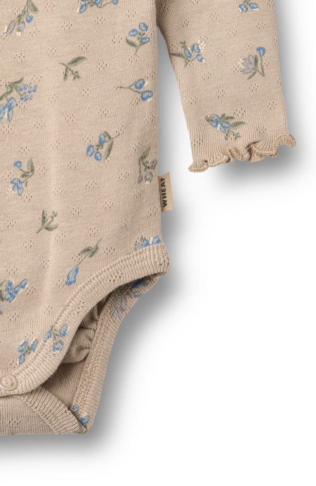 Rib Body L/S Regitze - Warm Sand Flowers