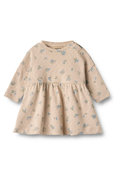 Jersey Baby Dress L/S Emmy - Warm Sand Flowers st.62-92