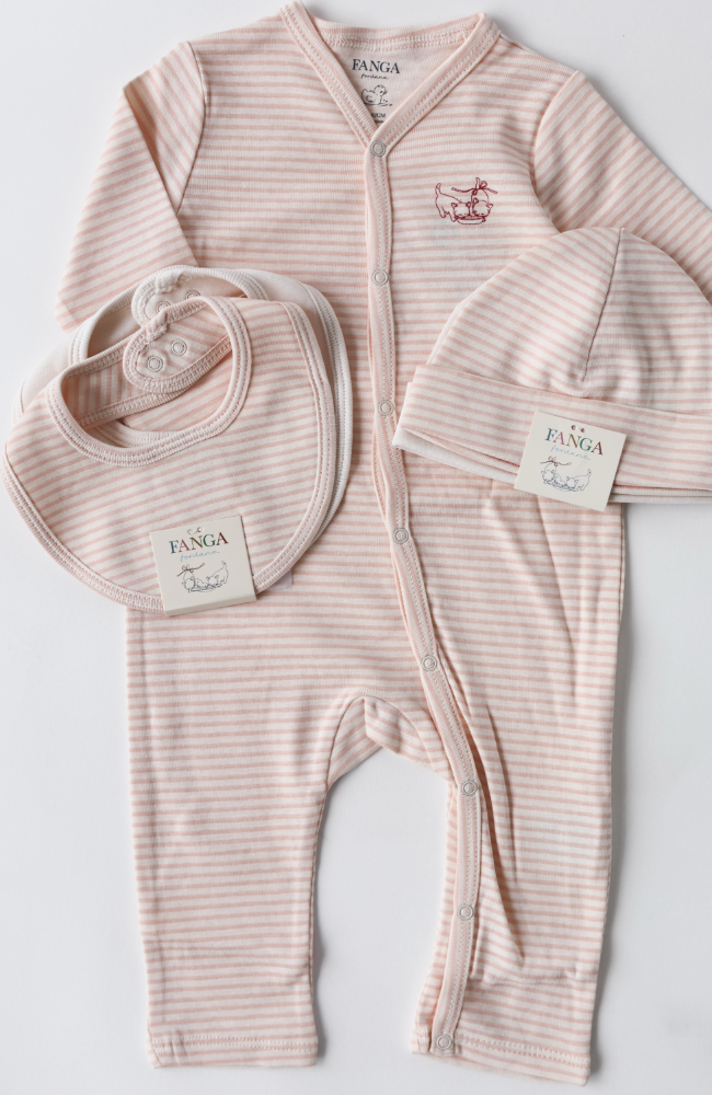 Fio Onesie - Tea Stripe Cameo