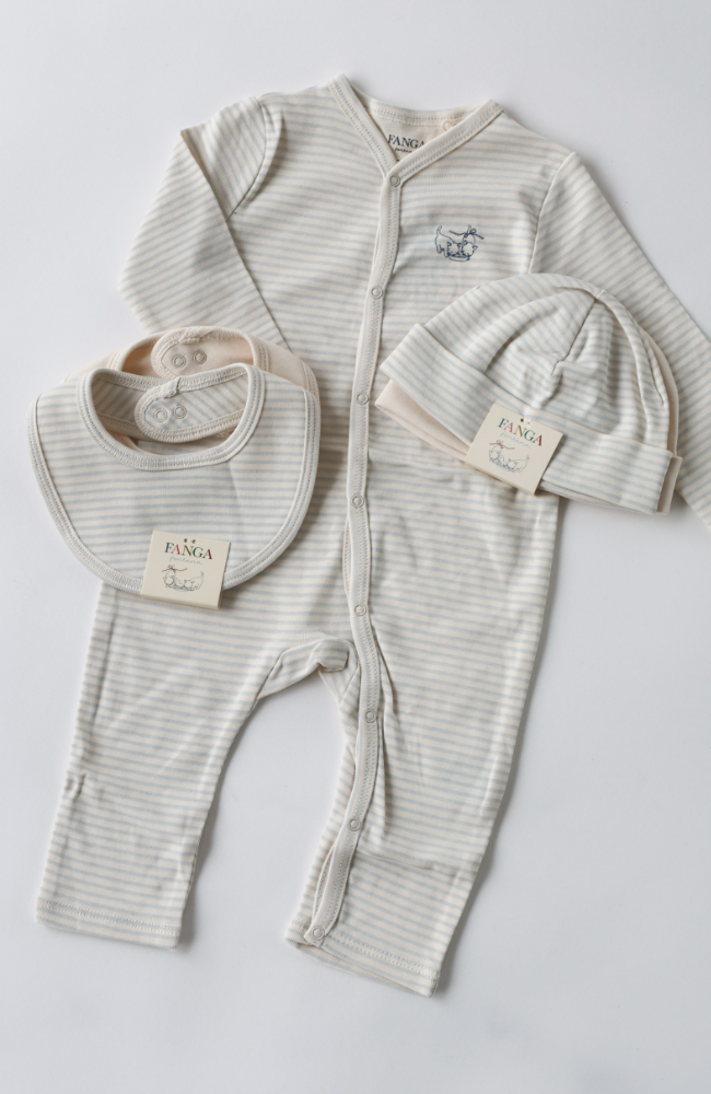 Fio Stripe 2pk Bibs - Blue Mix