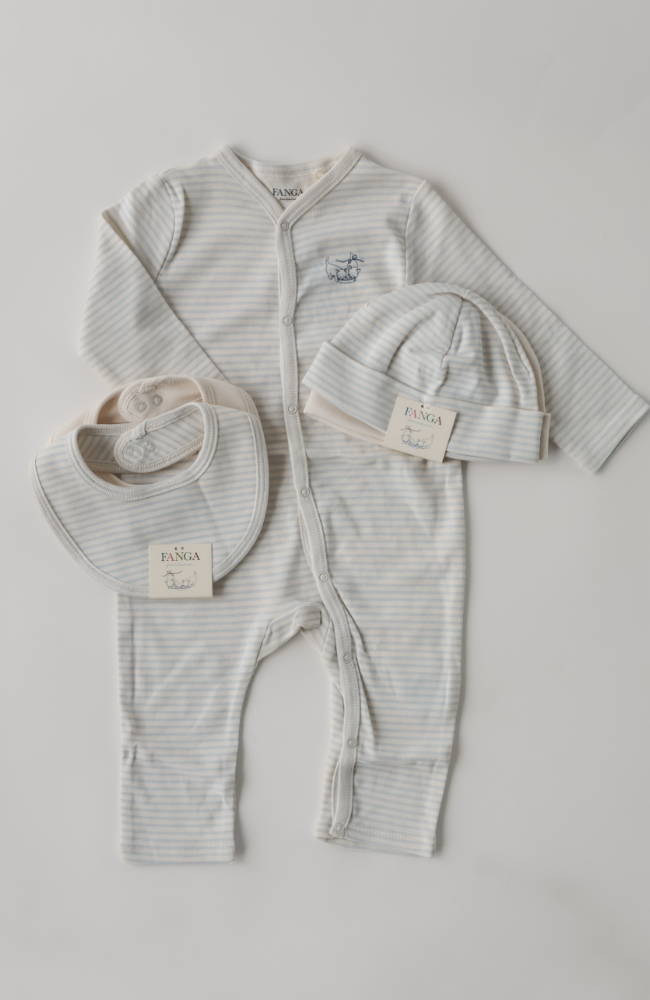 Fio Stripe 2pk Bibs - Blue Mix