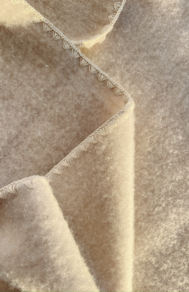 Erba Wool Fleece Blanket - Oatmeal Melange
