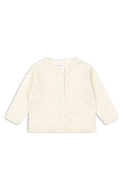 Venti Pointelle Cardigan - Antique White