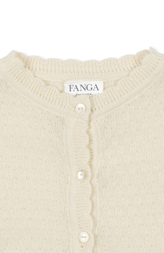 Venti Pointelle Cardigan - Antique White