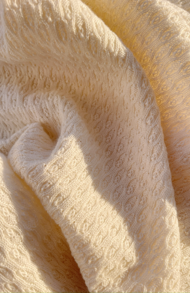 Venti Pointelle Blanket - Antique White