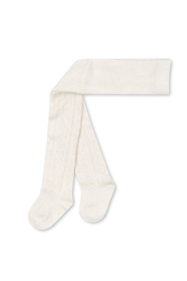 Wool Pointelle Tights - Off White