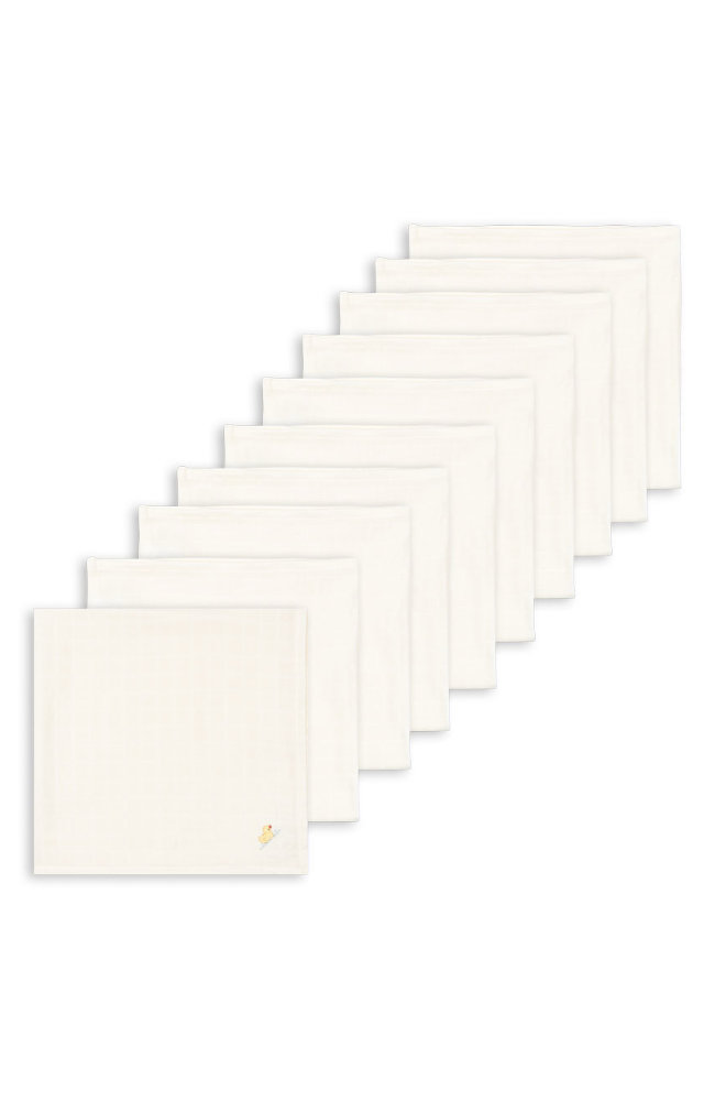 Nuvoli 10pk Muslin Cloth - Antique White