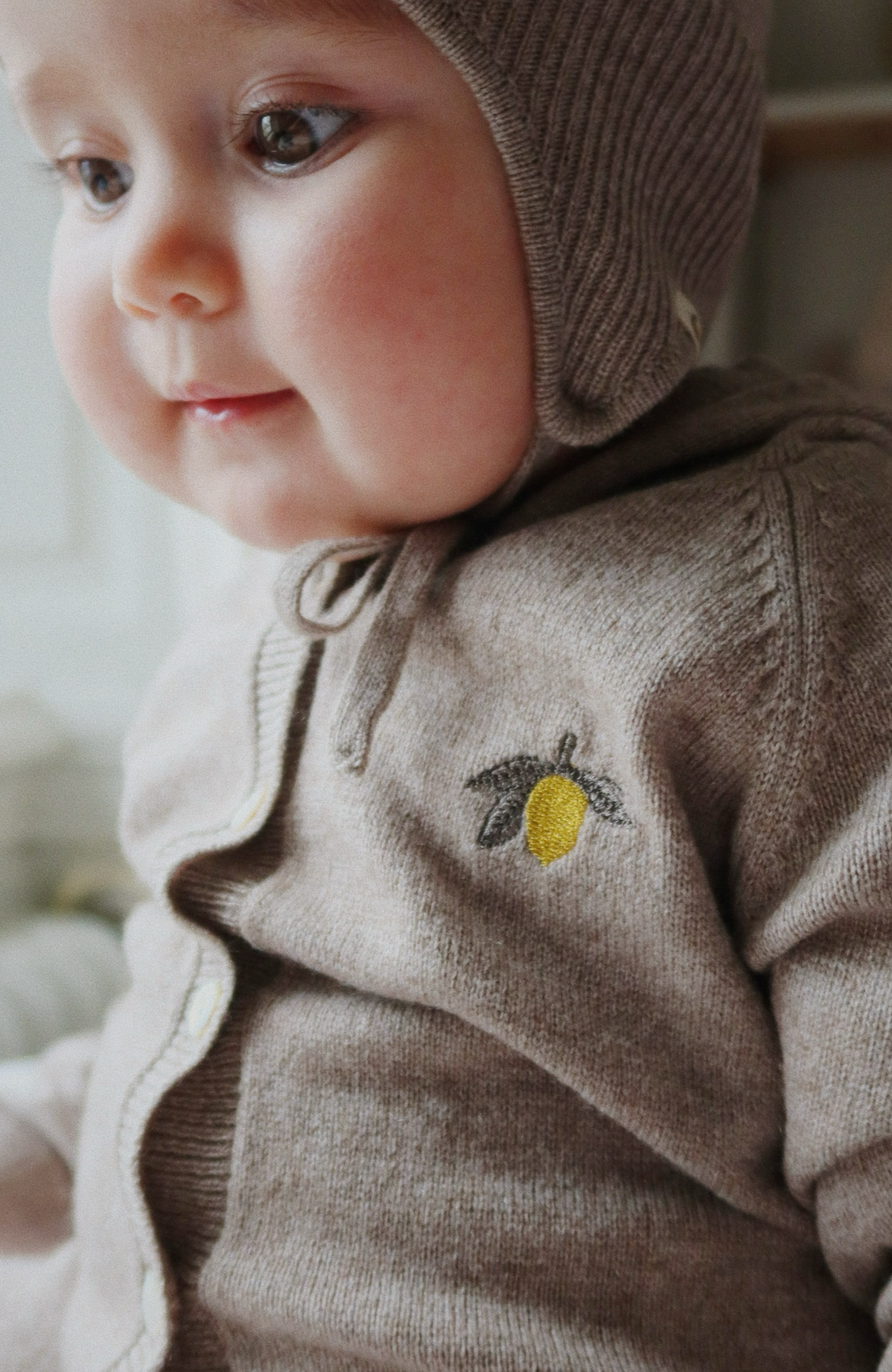 Mattou Knit Wool Onesie - Light Brown