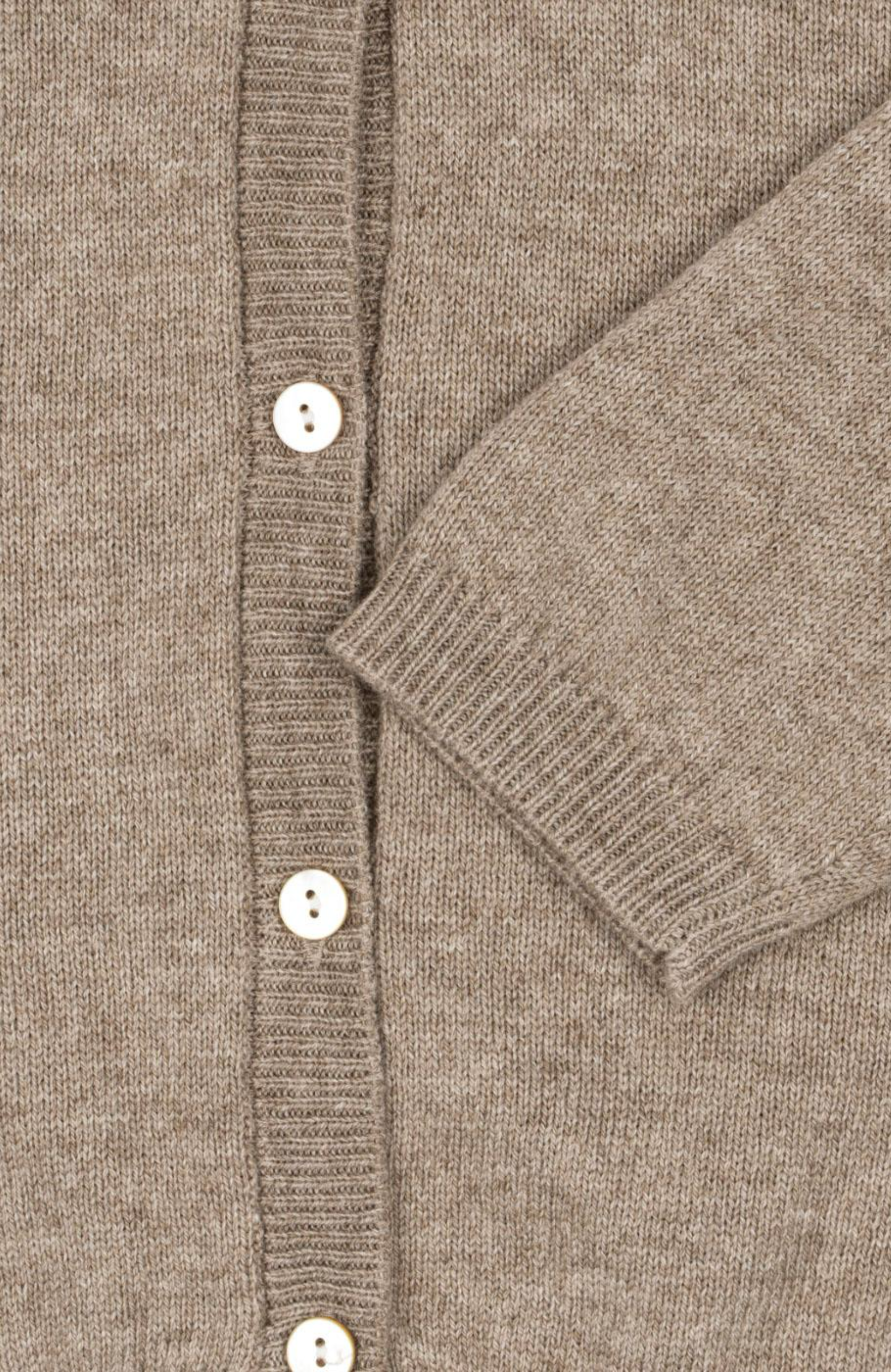 Mattou Knit Wool/Cashmere Cardigan - Light Brown