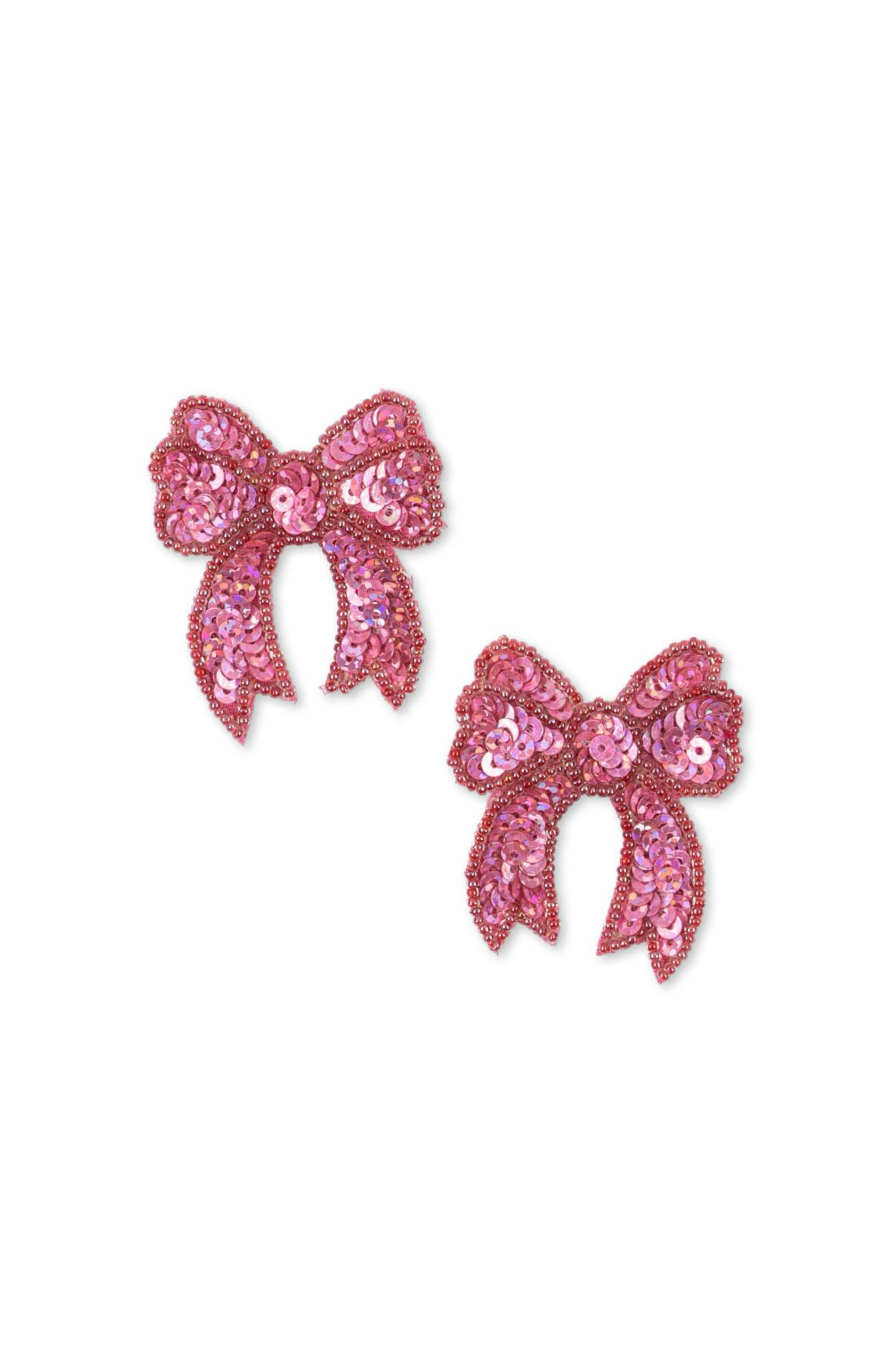 Sequin Bow Hair Clip 2pk - Rapture Rose