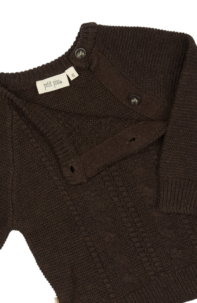 Fold Over Knit Shirt - Brown