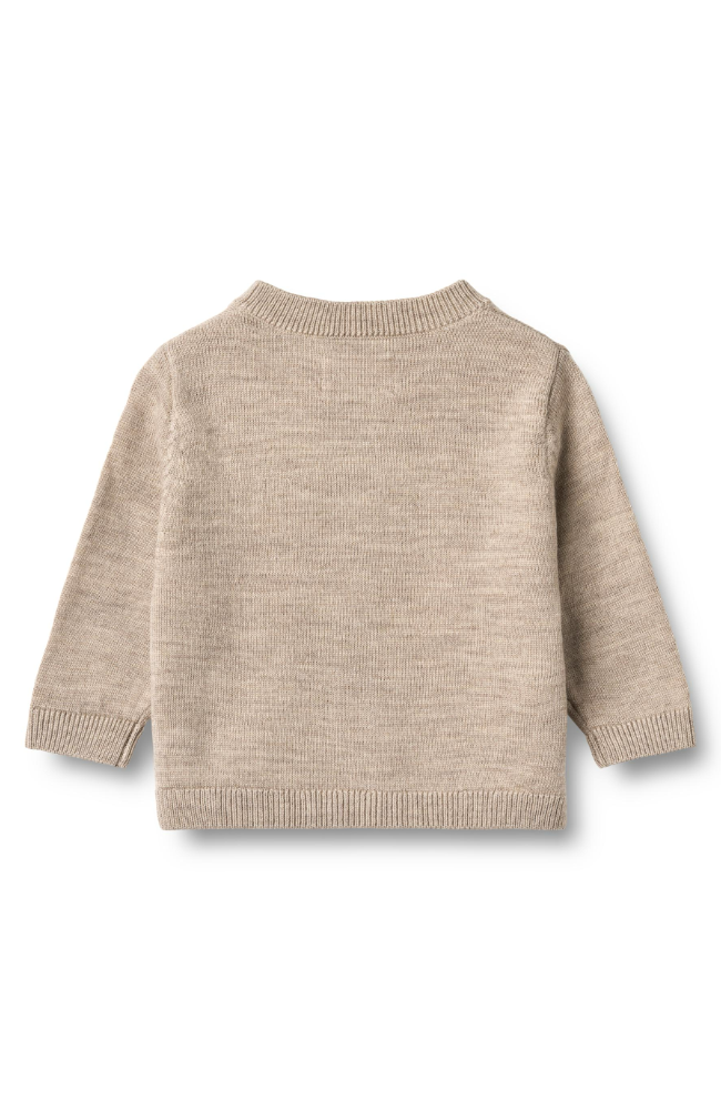 Knit Wool Cardigan Nico - Warm Sand Melange st.56-92