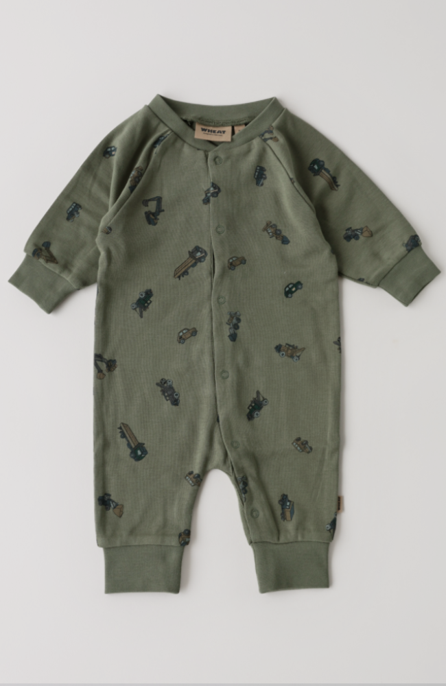 Jumpsuit L/S Lou - Dusty Green Cars