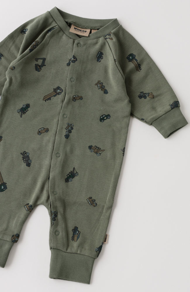 Jumpsuit L/S Lou - Dusty Green Cars