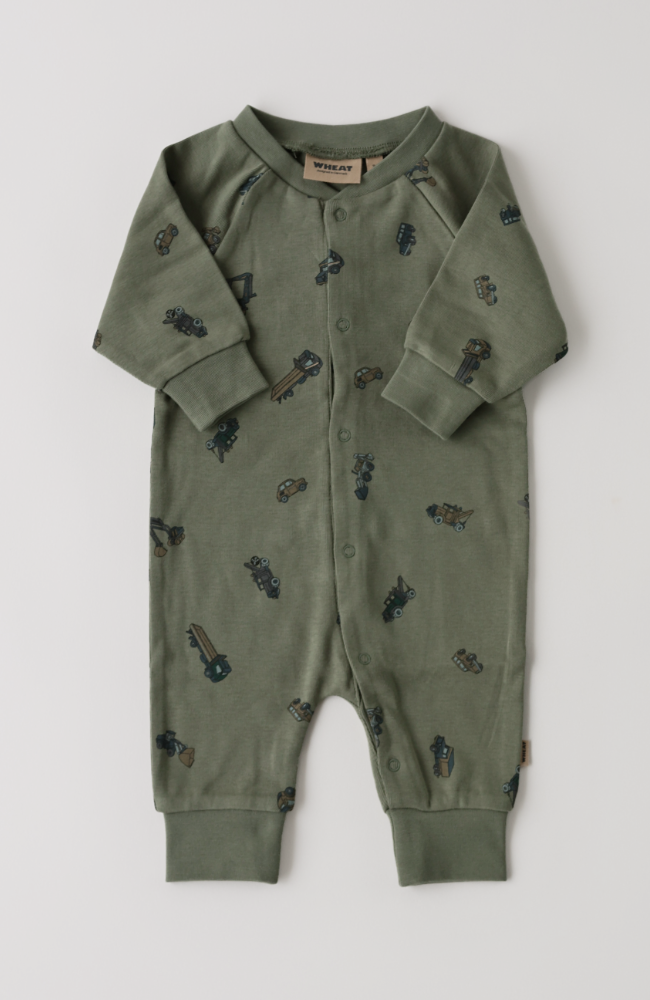 Jumpsuit L/S Lou - Dusty Green Cars