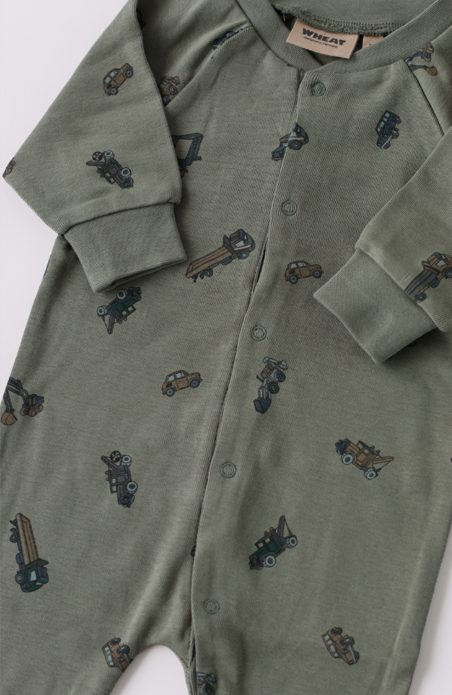 Jumpsuit L/S Lou - Dusty Green Cars