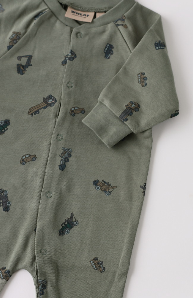 Jumpsuit L/S Lou - Dusty Green Cars