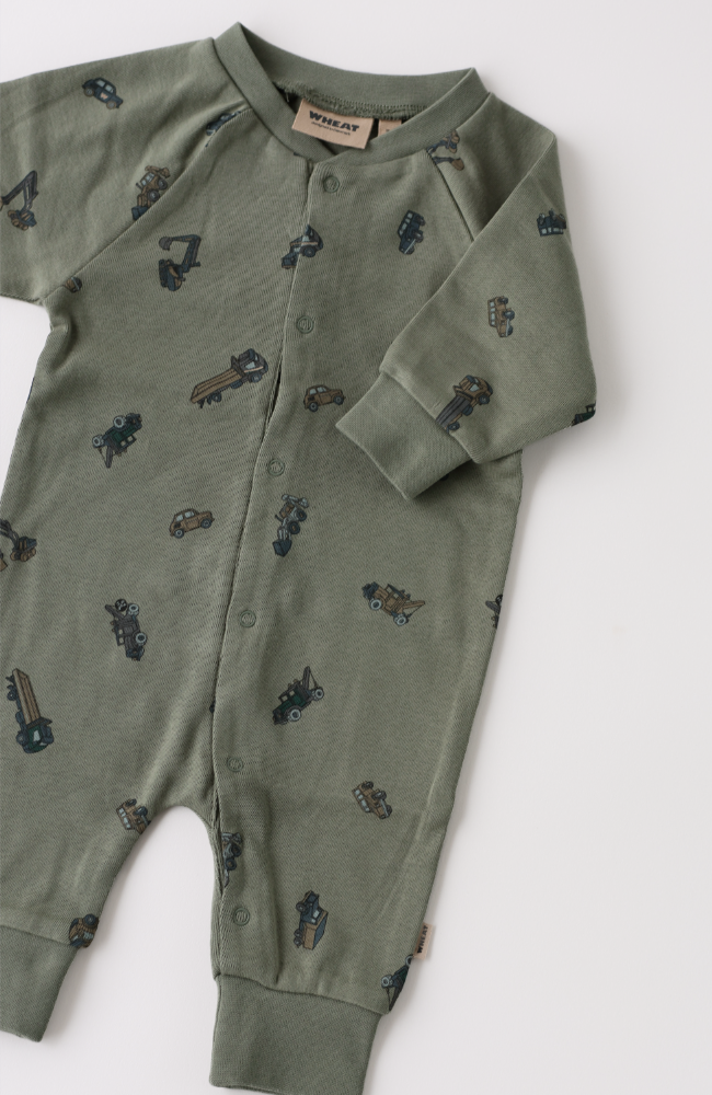 Jumpsuit L/S Lou - Dusty Green Cars