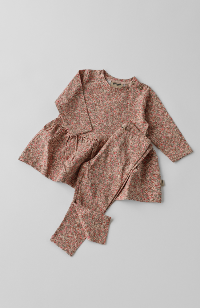 Jersey Baby Dress L/S Bessie - Rose Dust Flower Meadow st.62-92