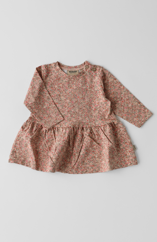 Jersey Baby Dress L/S Bessie - Rose Dust Flower Meadow st.62-92