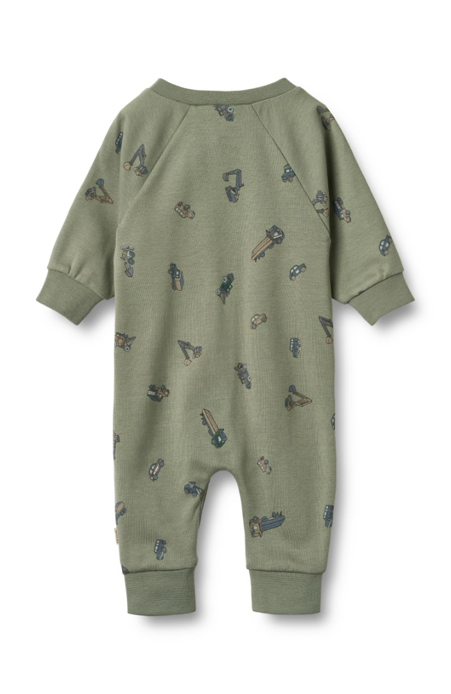 Jumpsuit L/S Lou - Dusty Green Cars
