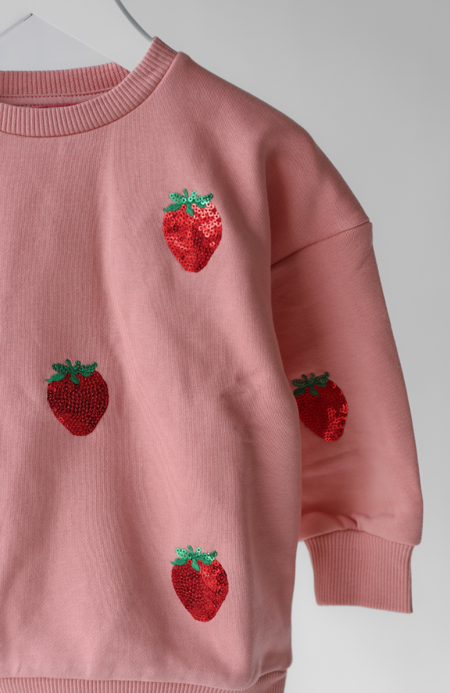 Lou Sequin Sweat Shirt - Mellow Rose