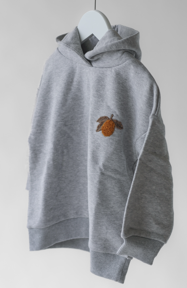 Lou Hood Sweat Shirt - Grey Melange