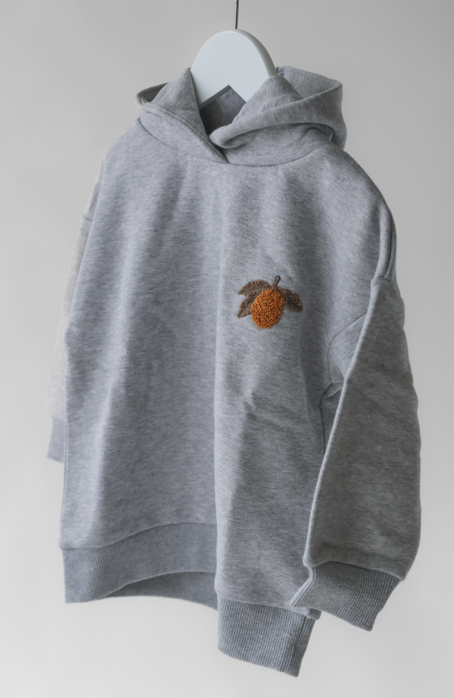 Lou Hood Sweat Shirt - Grey Melange