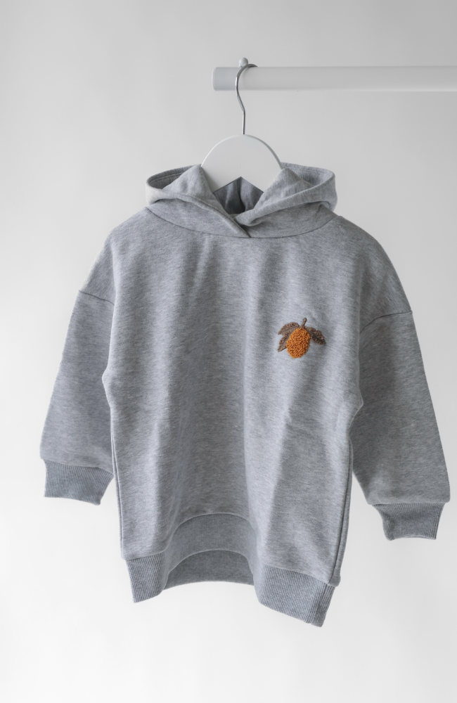 Lou Hood Sweat Shirt - Grey Melange