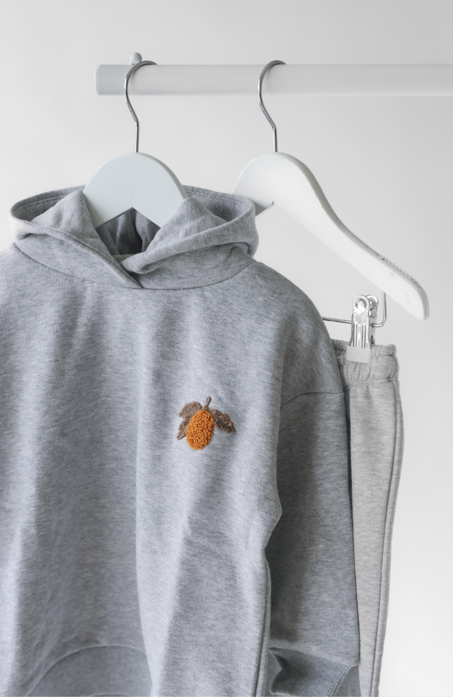 Lou Hood Sweat Shirt - Grey Melange