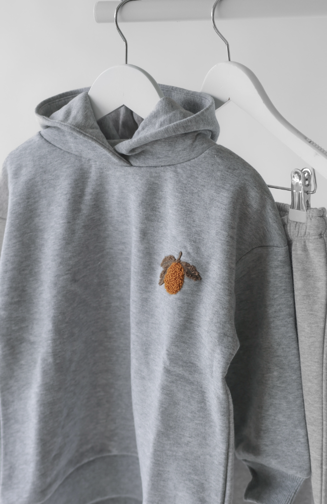 Lou Hood Sweat Shirt - Grey Melange