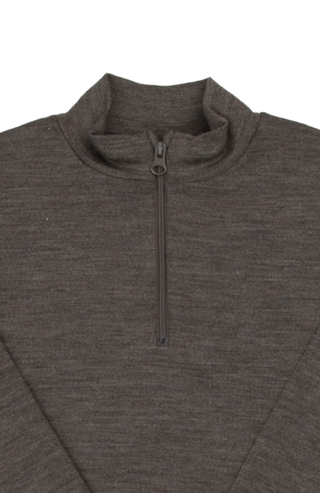 Ullar/Silki Langermabolur 1/2 renndur - Brown Melange / Limited