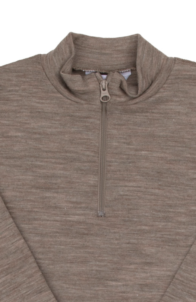 Ullar/Silki Langermabolur 1/2 renndur - Beige Melange / Limited
