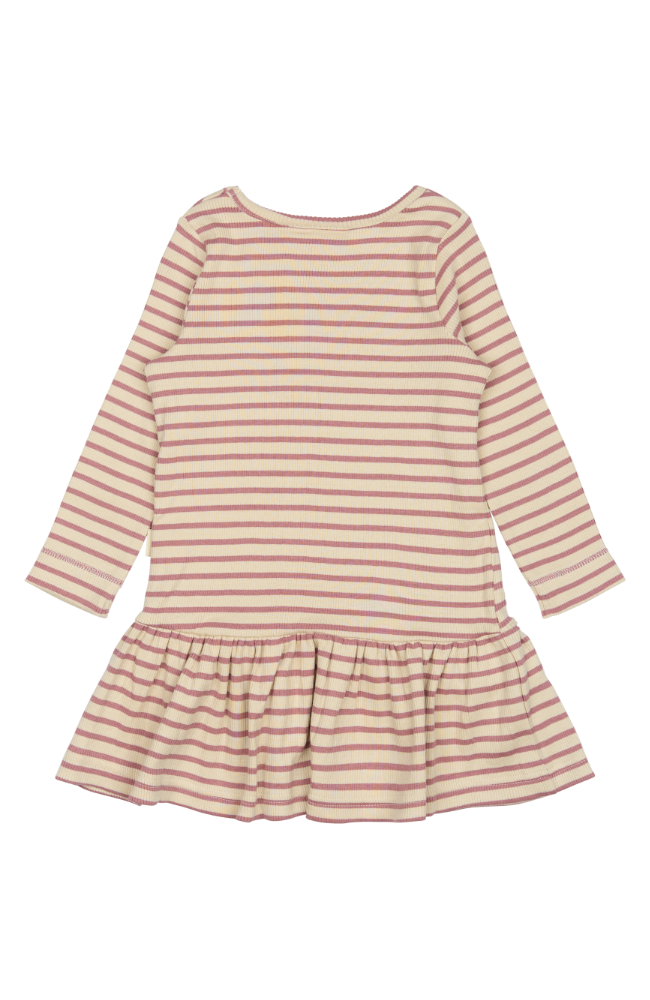 Dress L/S Modal Striped - Nostalgic Rose / Off White