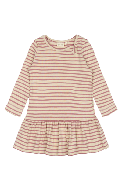 Dress L/S Modal Striped - Nostalgic Rose / Off White