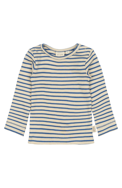 T-Shirt L/S Modal Striped - True Navy / Off White