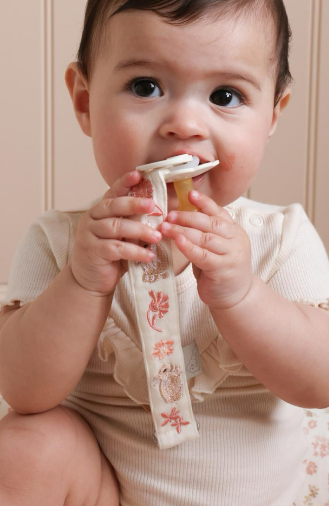 Embroidered Pacifier Holder - Augusta