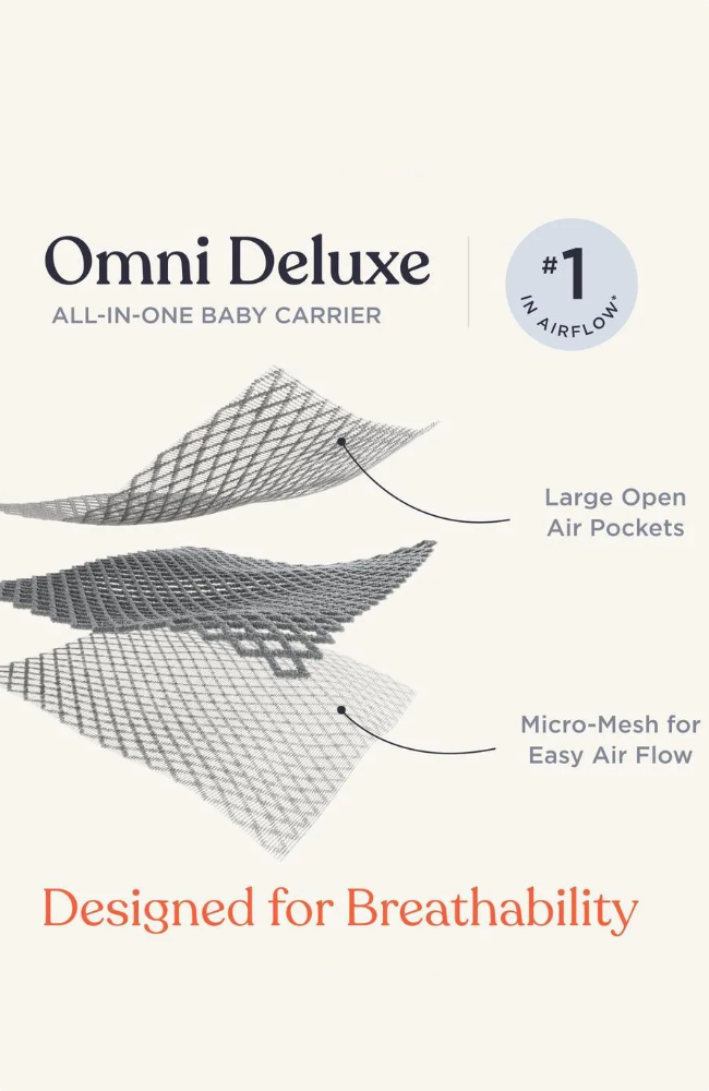 Burðarpoki Omni Deluxe Mesh - Pearl Grey