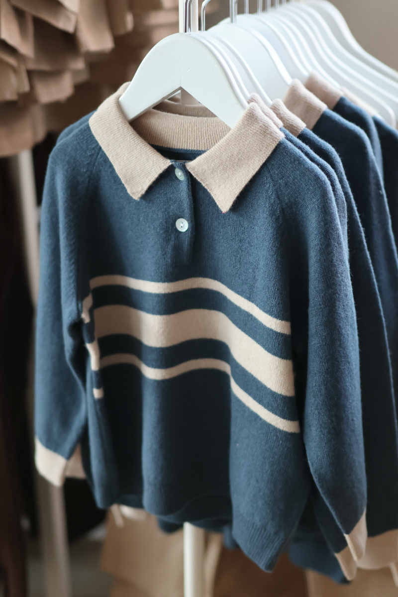 Basi Polo - Dark Blue Stripe