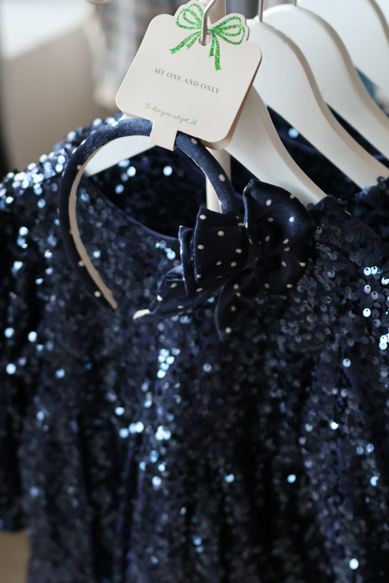Velvet Bowie Hairbrace - Navy Dot