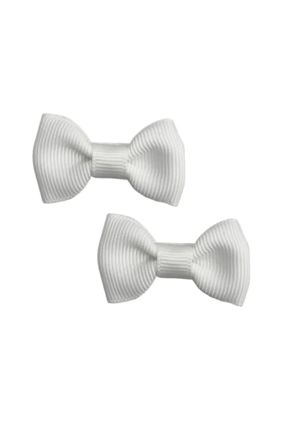 Small Pigtail Bows 2pk - White