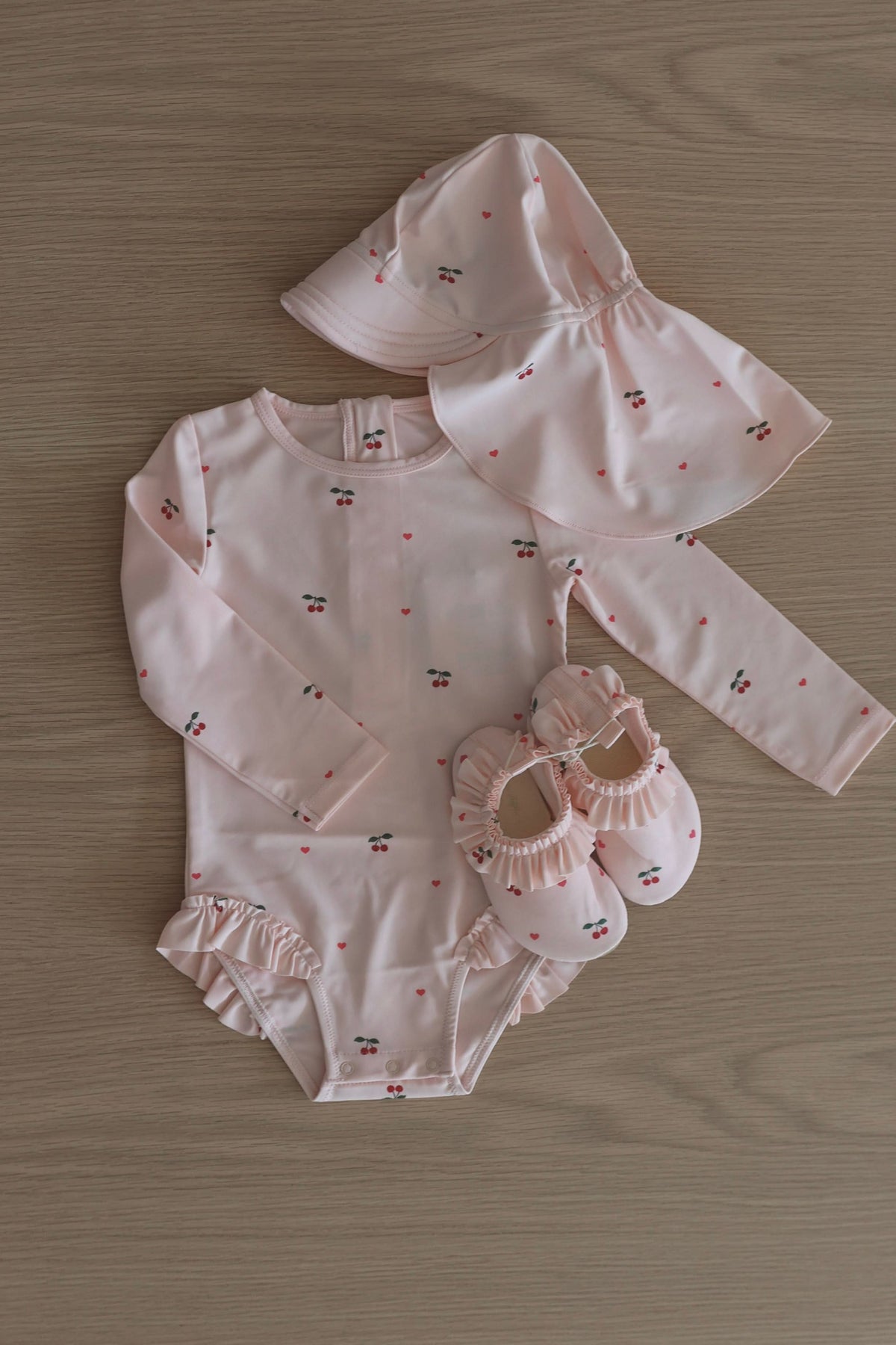 Merle LS Swimsuit - Cherry Coeur Rose