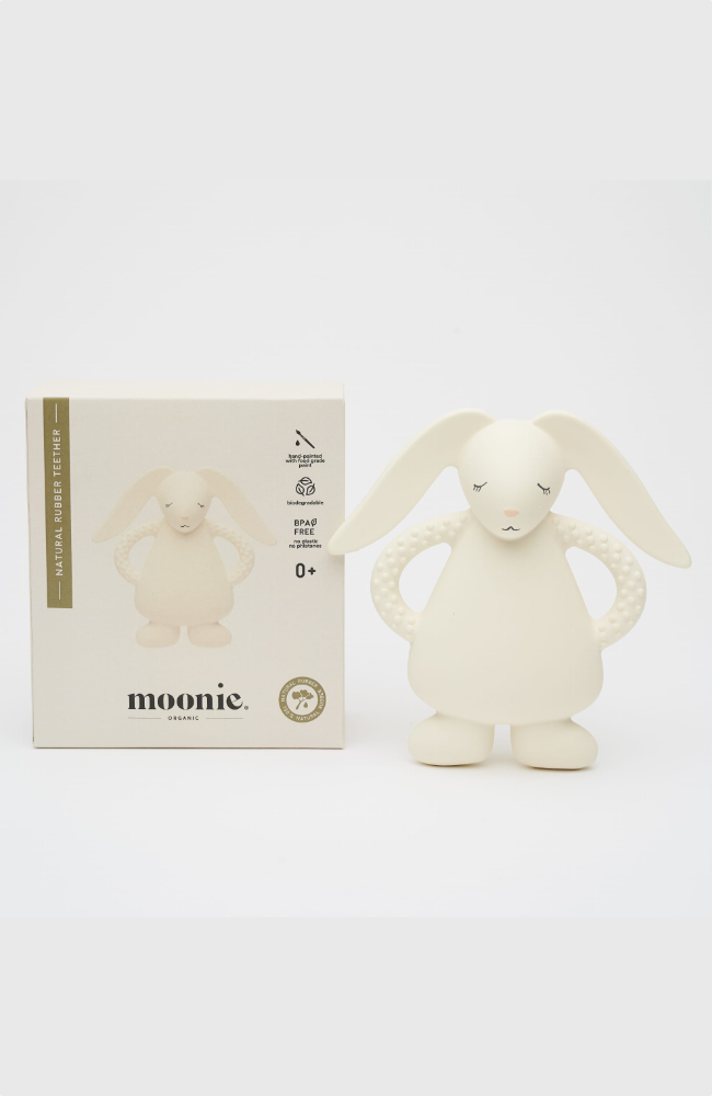 Natural Rubber Teether - White Bunny