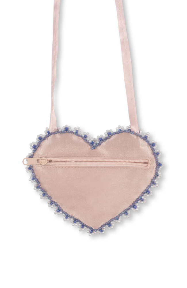 Beaded Heart Mini Purse - Mellow Rose