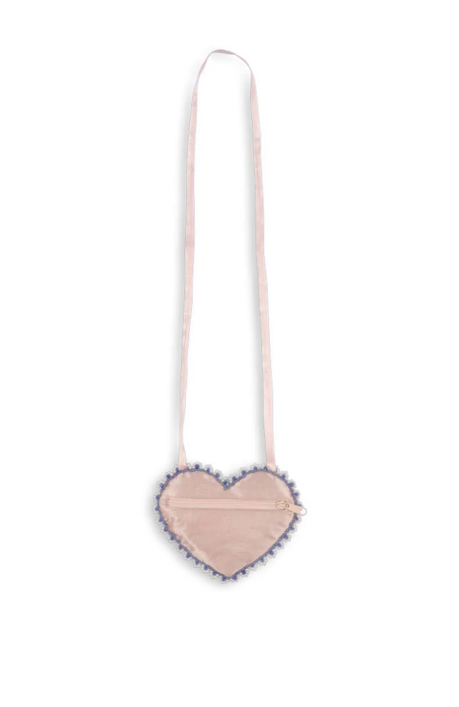 Beaded Heart Mini Purse - Mellow Rose